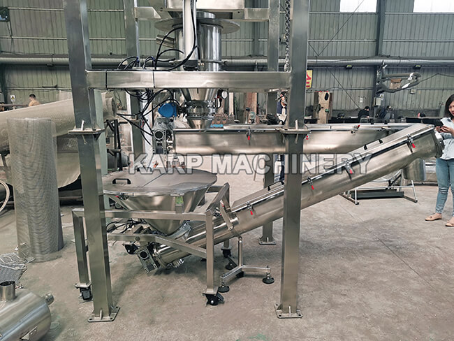 big bag unloader with screw conveyor